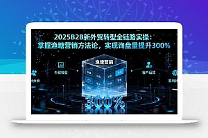2025B2B新外贸转型全链路实操:掌握渔塘营销方法论,实现询盘量提升300%