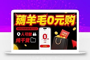 薅羊毛0元购,免单还倒挣钱的暴力玩法,人人可做,纯干货