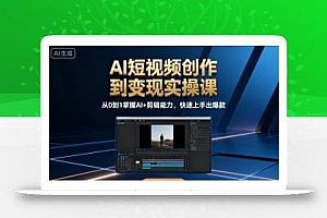 AI短视频创作到变现实操课,从0到1掌握AI+剪辑能力,快速上手出爆款(更新10月)