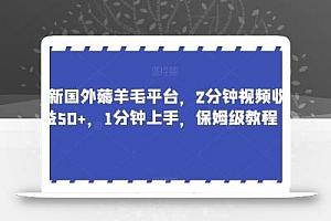 最新国外薅羊毛平台,2分钟视频收益50+,1分钟上手,保姆级教程【揭秘】