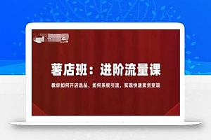 小红薯薯店商城卖货,进阶流量课,教你如何开店选品、如何系统引流,实现快速卖货变现