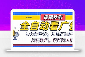 全自动看广告项目,可无限放大,可矩阵批量操作