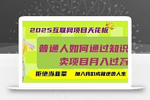 2025互联网项目天花板,普通人如何通过知识付费卖项目月入过W,拒绝当韭菜【揭秘】