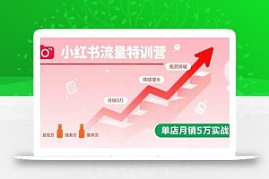 小红书流量特训营:突破流量瓶颈,实现店铺持续增长,单店月销5万实战