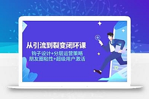 从引流到裂变闭环课:钩子设计+分层运营策略,朋友圈粘性+超级用户激活