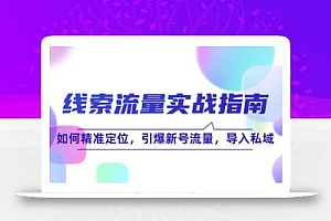 线 索 流 量-实战指南:如何精准定位,引爆新号流量,导入私域