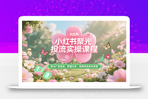小红书聚光投流实操课程,聚光广告投放、数据分析、做高效低成本获客