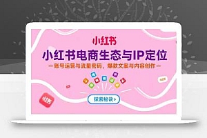 小红书电商生态与IP定位,账号运营与流量密码,爆款文案与内容创作