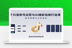 抖音账号运营与AI爆款视频打造课:含账号搭建、运营及多种AI特效视频制作方法