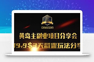 黄岛主副业分享会1期:3天3个副业玩法,速度上车