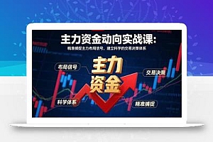主力资金动向实战课-8月:精准捕捉主力布局信号,建立科学的交易决策体系