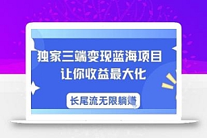 独家三端变现蓝海项目,让你收益最大化,长尾流无限躺挣