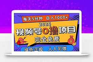 2025视频号0撸项目,5分钟一个号,日入1000+,人人可做
