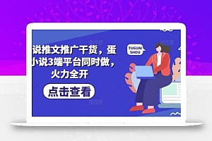 小说推文推广干货,蛋花小说3端平台同时做,火力全开