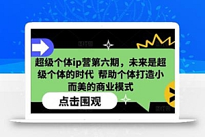 超级个体ip营第六期,未来是超级个体的时代  帮助个体打造小而美的商业模式