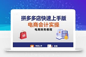 拼多多店快速上手版电商会计实操-电商财务教程