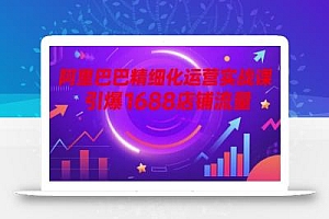 阿里巴巴精细化运营实战课,引爆1688店铺流量