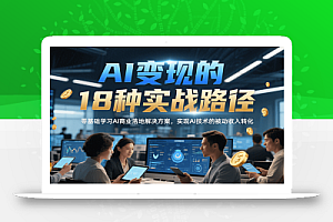 AI变现的18种实战路径,零基础学习AI商业落地解决方案,实现AI技术的被动收入转化