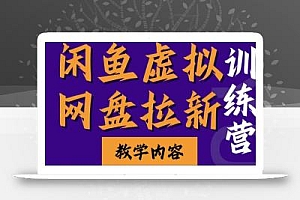 闲鱼虚拟网盘拉新训练营,两天快速人门,长久稳定被动收入,要在没有天花板的项目里赚钱