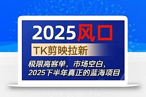 2025风口TK剪映capcut拉新项目,极限高客单,市场空白,2025下半年真正的蓝海项目