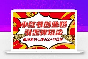 小红书创业粉引流神玩法,单图笔记引爆500+精准创业粉丝,私信狂潮接连不断