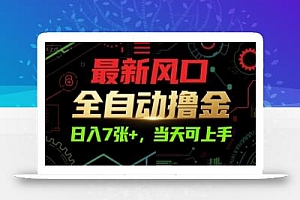 最新风口,全自动撸金,日入7张+,当天可上手【揭秘】