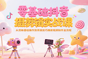 零基础抖音短视频拍摄剪辑实战课,从剪映基础操作到高级技巧爆款视频制作全流程