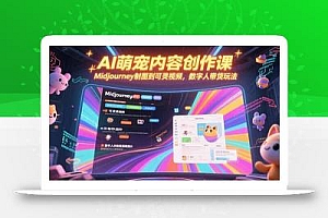 AI萌宠内容创作课,Midjourney制图到可灵视频,数字人带货玩法