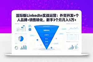 国际版LinkedIn实战运营:外贸开发+个人品牌+销售转化,新手3个月月入5万+