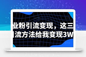 创业粉引流变现,这三种引流方法给我变现3W+【揭秘】