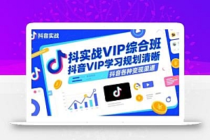 抖音实战VIP综合班,抖音VIP学习规划请晰抖音各种变现渠道