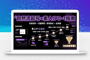 自然流起号+素人IP0-1指南,快速掌握内容创作-流量获取-变现转化-全技能