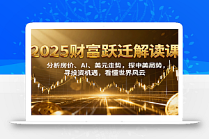 2025财富跃迁解读:析房价、AI、美元走势,探中美局势,寻投资机遇,看懂世界风云