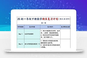 一年级下册数学期末复习计划及单元练习题
