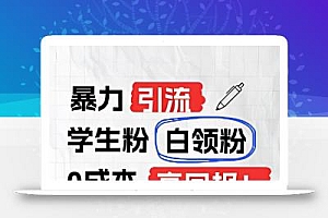 暴力引流学生粉白领粉,吊打以往垃圾玩法,0成本,高回报
