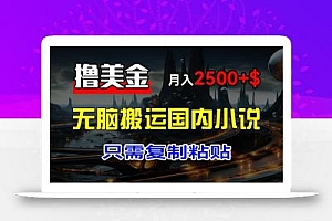 最新撸美金项目,搬运国内小说爽文,只需复制粘贴,稿费月入2500+美金,新手也能快速上手【揭秘】