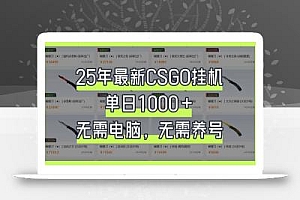 25年最新CSGO挂机系统,单日1000+,无需电脑,无需养号,0基础可上手