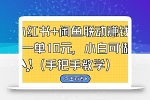 小红书+闲鱼联动挣钱,一单10元,小白可做