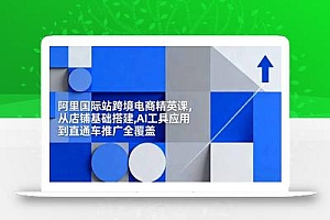 阿里国际站跨境电商精英课,从店铺基础搭建,AI工具应用到直通车推广全覆盖