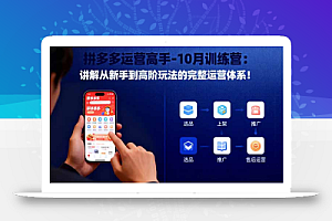 拼多多运营高手-10月训练营:讲解从新手到高阶玩法的完整运营体系!