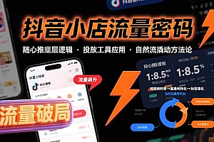 抖音小店流量密码,随心推底层逻辑,投放工具应用,自然流撬动核心方法论