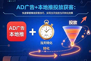 AD广告+本地推投放获客:快速掌握精准获客技巧,实现当天投放当天转化效果