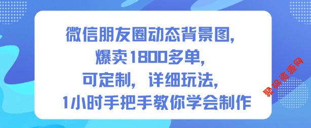 微信朋友圈动态背景图,爆卖1800多单,可定制,详细的玩法,1小时手把手教你学会制作【第一期】