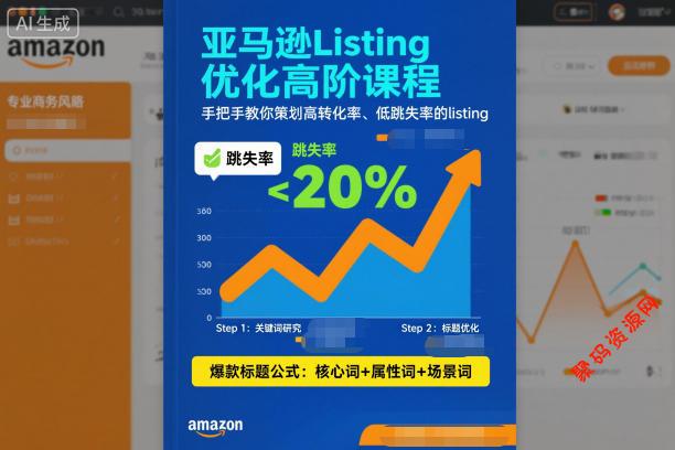 亚马逊Listing优化高阶课程,手把手教你策划高转化率、低跳失率的listing