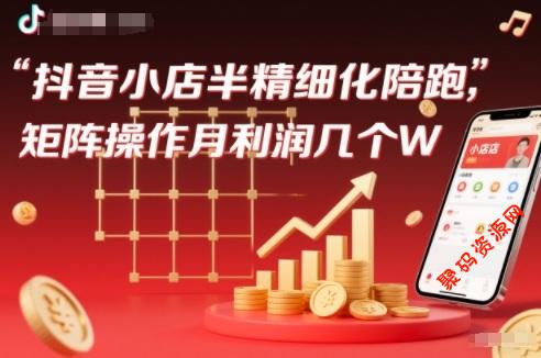 抖店半精细化铺货【1期+2期】,抖音小店半精细化陪跑,矩阵操作月利润几个W(更新12月)