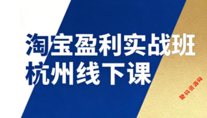 淘宝盈利实战班杭州线下课12月26-28日(音频+字幕),帮你掌握SOP流程+12门核心技术