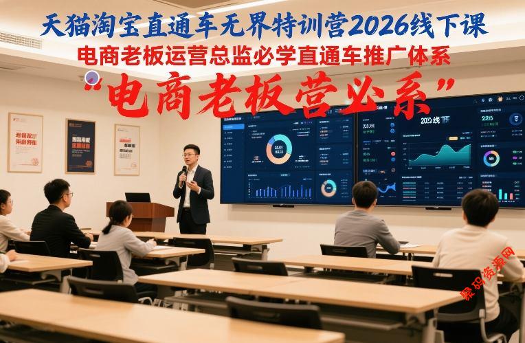 天猫淘宝直通车无界特训营2026线下课,电商老板运营总监必学直通车推广体系