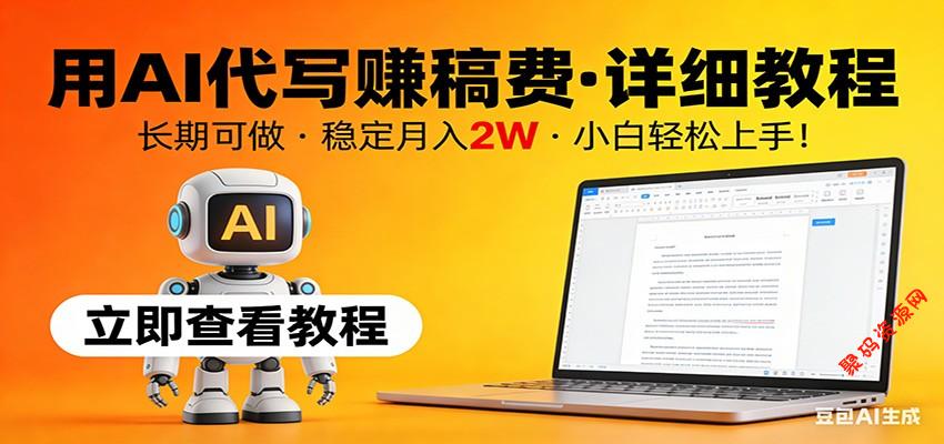 用AI代写赚稿费,详细教程,长期可做,稳定月入2W,小白轻松上手!